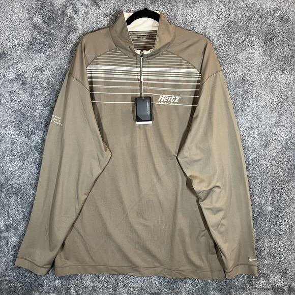 Nike Golf Pullover Mens 2XL Brown Hertz Magic Valley FIT Dry Half Zip Jacket - Picture 1 of 12